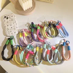 スマホストラップ 新作 DIY 編み 手首ストラップ 紛失防止 スマホケース カメラカラー スマホストラップ チャーム
