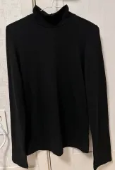 タートルネック長袖ハイネック起毛ver (ブラック)