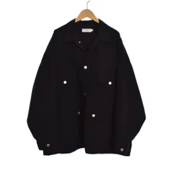 グラフペーパー Graphpaper High Count Wool Work Jacket ジャケット ブルゾン 2 黒 ブラック GM214-30005のサムネイル