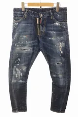 ディースクエアード DSQUARED2 18AW SEXY TWIST JEAN SIZE44 S71LB0503 ペイント スキニーフィット デニム パンツ ジーンズ インディゴ 【ブランド古着ベクトル】【中古】☆AA★251124