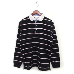 マックレガー マクレガー McGREGOR ステンカラー ボーダー ポロシャツ 刺繍 コットン 綿 長袖 LL 黒 ブラック /NT6