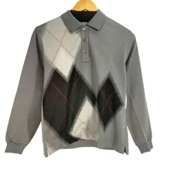 ジバンシィ GIVENCHY 80-90S GOLF アーガイルチェック L/S ポロシャツ レディース JPN：M 