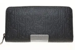 ディオール Dior ロングジップウォレット ディオールオブリーク グラビティ レザー 財布 長財布 ブラック 【ブランド古着ベクトル】【中古】☆AA★▲■251024