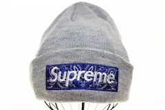 シュプリーム SUPREME 19AW NEW ERA BOX LOGO BEANIE GREY ニューエラ ボックス ロゴ バンダナ ビーニー ニット帽 グレー 【ブランド古着ベクトル】【中古】☆AA★▲■251001