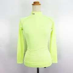 アンダーアーマー UNDER ARMOUR WCM8128G インナーシャツ 長袖 モックネック ロゴ ストレッチ SM レモンイエロー スポーツウェア ※EKM