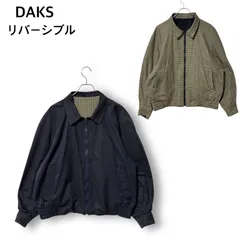 Aquascutum アクアスキュータム リバーシブル スイングトップ ブルゾン 紺 ネイビー チェック メンズ Lサイズ相当 綿ポリ 英国製生地使用のサムネイル
