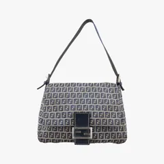 フェンディFendiマンマバケット　ズッキーノ柄 ネイビー キャンバス 8BR001 2355.26325.018