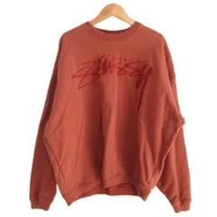ステューシー STUSSY 22AW Relaxed Smoothstock Crew 118500 デカロゴ刺繍 トレーナー スウェット S 茶 ブラウン