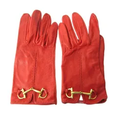 グッチ GUCCI 手袋 グローブ ホースビット レザー 赤 レッド 0105のサムネイル