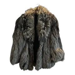 【最高級 金タグ】SAGA FOX ROYAL シルバーフォックス 毛皮コート 13号  襟巻き 顔・足・尻尾付き 極美品