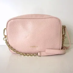 フルラ FURLA バッグ チェーン ショルダーバッグ シュリンクレザー ロゴ ベビーピンク ゴールド かばん 鞄 カバン