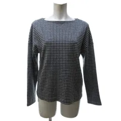 B&Y ユナイテッドアローズ BEAUTY&YOUTH ビューティー&ユース ガンクラブチェックボートネックプルオーバー カットソー Tシャツ 長袖 グレー F ■YHS5