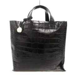 フルラ FURLA ハンドバッグ クロコ型押し レザー ビジネス ロゴチャーム 黒 ブラック /JSのサムネイル