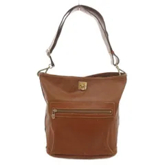 セリーヌ CELINE ショルダーバッグ レザー ロゴ ゴールド金具 茶 ブラウン M09 /UO ☆AA★