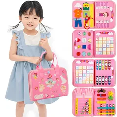 【新品】 ビジーボード モンテッソーリ 玩具 3 4 5 6歳 おもちゃ 知育玩具 男の子 女の子 誕生日プレゼント お着替え練習 子供の指先訓練 算数 五十音順図 色認識 形状認識 クリスマスプレゼント 0