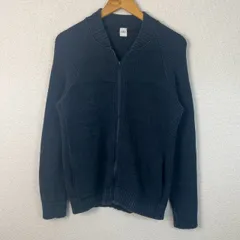 TAKEO KIKUCHI タケオキクチ フルジップニット ネイビー メンズ 古着 モード シンプルのサムネイル