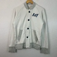Abercrombie & Fitch アバクロンビー＆フィッチ スウェット カーディガン ロゴ刺繍 バックプリント ホワイト メンズ 古着 アメカジ ストリートのサムネイル