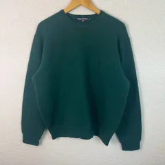 POLO SPORT ポロスポーツ ラルフローレン ウール100% ニット セーター ワンポイントロゴ刺繍 ダークグリーン LLサイズ メンズ 古着 アメカジ レトロ クラシック