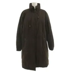 バーバリー ロンドン BURBERRY LONDON 中綿ロングコート ジップアップ 9 フード収納 裏地ノバチェック ロゴ刺繍 茶 ブラウン /GV ■GY18