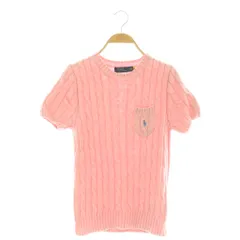 ポロ ラルフローレン POLO RALPH LAUREN ケーブルニット ショートスリーブセーター ニット プルオーバー M ピンク /CX ■OS