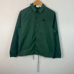adidas Originals アディダスオリジナルス ナイロンジャケット コーチジャケット ロゴ刺繍 グリーン Sサイズ メンズ 古着 ストリート スポーツMIX