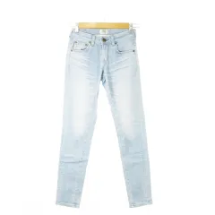 サムシング something NEOJEAN デニムパンツ ジーンズ スキニー ストレッチ ケミカル ウォッシュ加工 24 青 ブルー /CK16