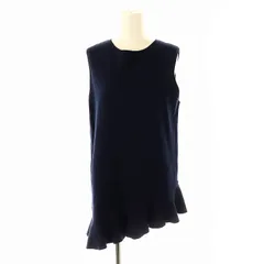 アドーア ADORE フリル ノースリーブ チュニック ニット カットソー 38 紺 /MI ■OS