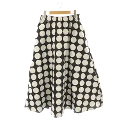 ケイトスペード KATE SPADE ドットジャガードスカート ロング フレア S 黒 ライトグレー /NR ■OSのサムネイル