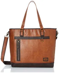 新品 [リー]トートバッグ アンティークレザー調合皮 2WAY ショルダーバッグ キャメル