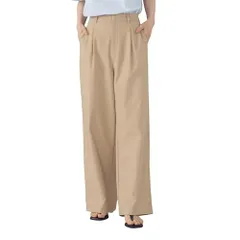 新品 [コムサイズム] [コムサモデルズ] 【美しいベーシックパンツ】ワイドシルエット チノパンツ 38-52PM50-205 ベージュ M