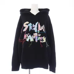 ステラマッカートニー STELLA McCARTNEY 22年 プルオーバーパーカー フーディ スウェット 長袖 ロゴ フリンジ 38 M 黒 ブラック 6J0073 /KHのサムネイル