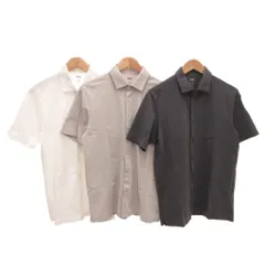 ユニクロ UNIQLO 3点 25SS エアリズムコットンフルオープンポロシャツ 半袖 M グレー 白 ホワイト ライトグレー /JS