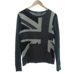 ニールバレット Neil Barrett セーター ニット シルク カシミヤ混 XS チャコールグレー ユニオンジャック柄 ラウンドネック 長袖 /ML ■ECD001のサムネイル