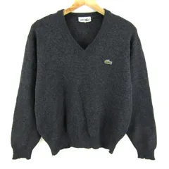 シュミーズ ラコステ セーター トップス 長袖 Vネック ニット メンズ 3サイズ グレー Chemise Lacoste 【中古】