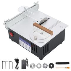 【迅速に発送】テーブルソー 卓上 ミニテーブルソー 小型 電動【鋸刃4枚付き】96W 24V 高出力純銅モーター 卓上丸鋸【5000-10000RPM 7段速度調整 0.1-15mm高さ調整 0-180度角度調整 最大切断幅200mm】低騒音 56b8947e