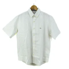 ラコステ 半袖シャツ トップス リラックスフィット ボタンダウン メンズ S/Mサイズ ベージュ LACOSTE 【中古】のサムネイル