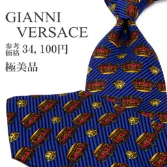 送料無料 ジャンニヴェルサーチェ ネクタイ ジャガードタイ クレリックタイ メンズ レディース シルク 青 ブルー 黒 赤 黄色 ビジネス カジュアル 小紋 総柄 Y2K 00s メドゥーサ ロゴ マーク 王冠 ハイブランド イタリア製 綺麗 P696
