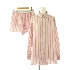 ジェラートピケ gelato pique 25SS ストライプ ロングシャツ ショートパンツ セット ルームウェア F ピンク /HK ■OS