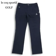 le coq sportif GOLF ルコック スポルティフ ゴルフ 通年 ロゴ刺繍★ スラックス パンツ Sz.76 メンズ 紺 ネイビー