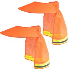 [IMPACTオンライン] ヘルメット 日除け バイザー 2枚 暑さ 熱中症 対策 首 日焼け グッズ 後付け [オレンジ×2枚]