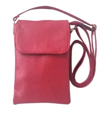 [レンロック] スマホポーチ ショルダーバッグ スマホポシェット バッグ ポーチ サブバッグ 財布 ショルダーポーチ レディース 長さ調節 斜め掛け 多機能 軽量 ファスナーポケット 磁石ボタン 合皮 (レッドエンボス) [レッドエンボス]