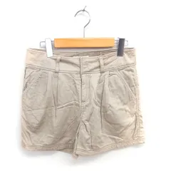 ノエラ Noela キュロット ショート パンツ ジップフライ 無地 シンプル M ベージュ 茶 /TT