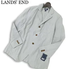 【新品 未使用】 LANDS' END ランズエンド 春夏 麻★リネン アンコン テーラード ジャケット ブレザー Sz.S メンズ グレーのサムネイル