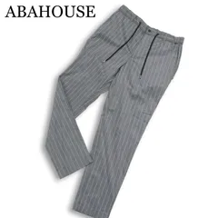 ABAHOUSE アバハウス 通年 ストレッチ★ イージー ストライプ テーパード スラックス パンツ Sz.46 メンズ グレーのサムネイル