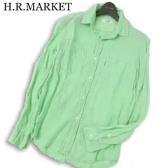 H.R.MARKET ハリウッドランチマーケット 春夏 麻★ リネン100％ チェック 長袖 シャツ Sz.2 メンズ