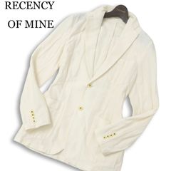 RECENCY OF MINE アバハウス 春夏★ デザイン ストライプ コットン ニット テーラード ジャケット Sz.46 メンズ 白 日本製