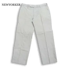 NEWYORKER ニューヨーカー 春夏★ ストライプ ストレッチ テーパード スラックス パンツ Sz.88 メンズ 灰 グレー