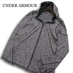 UNDER ARMOUR アンダーアーマー 通年 ロゴ★ 杢調 ジップアップ パーカー フーディー  Sz.XL メンズ 灰 グレー 大きいサイズ