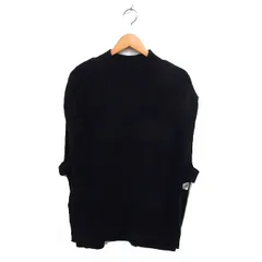 グローバルワーク GLOBAL WORK ハイネック ニット ベスト アラン模様 リブ ケーブル編み F 黒 ブラック /NT34