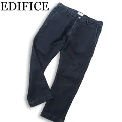EDIFICE エディフィス 通年 made by hide★ デニム スウェット ストレッチ テーパード パンツ Sz.F メンズ インディゴのサムネイル